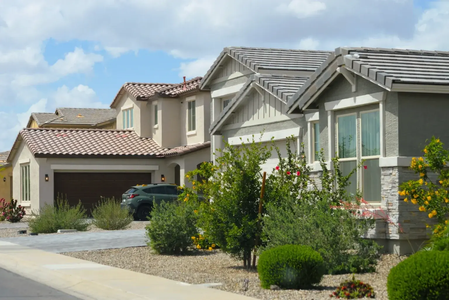 seller step 04 street Two-story homes with desert landscaping